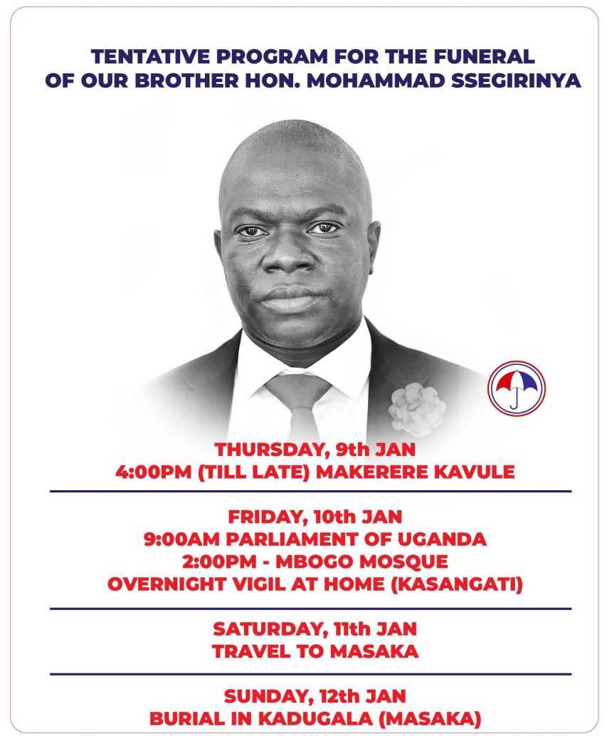 Former Kawempe Division North Hon. Muhammad Ssegirinya's Death Sparks Renewed Calls For Justice And Rule Of Law