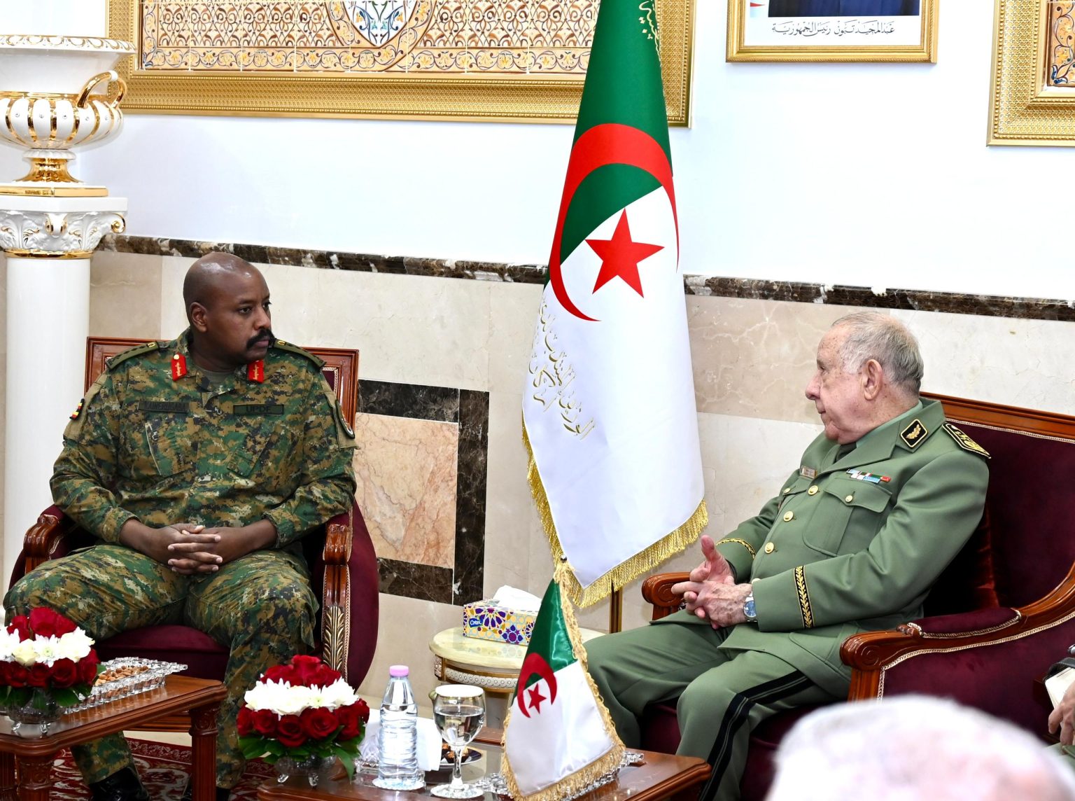 CDF Muhoozi Kainerugaba Discusses Military Cooperation With Algerian Counterpart Gen. Saïd Chanegriha