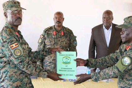UPDF Maj Gen. Don Nabasa Hands Over Command Of 3 Infantry Division To Brig Gen Wilberforce Sserunkuma
