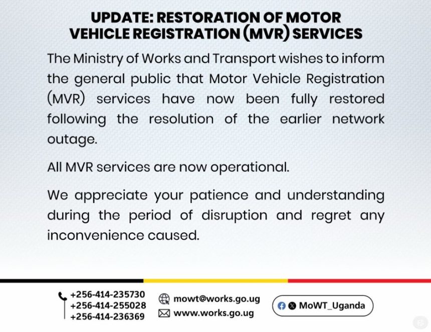 Works Ministry Restores All Motor Vehicle Registration Services, Warns Against Scams