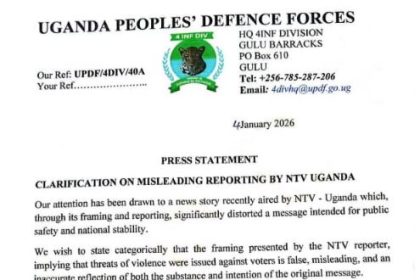 UPDF Denounces NTV Report, Says Voter Safety Message Misrepresented