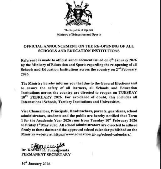 Schools Nationwide To Reopen On February 10, Education Ministry Announces