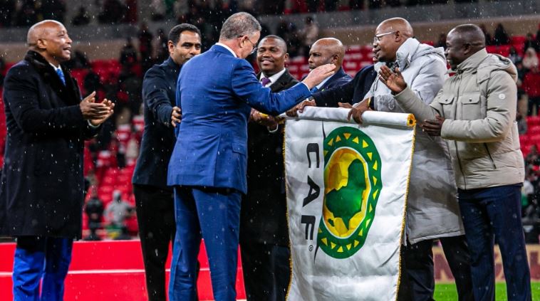 CAF Flag Handed Over To AFCON 2027 PAMOJA Hosts After 2025 Final In Morocco
