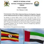 Uganda, UAE Commence Visa-Free Travel For Diplomatic And Service Passport Holders
