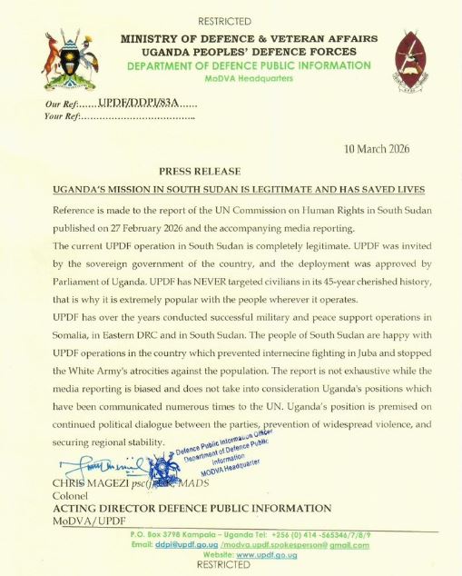 Uganda’s Mission In South Sudan Is Legitimate And Has Saved Lives