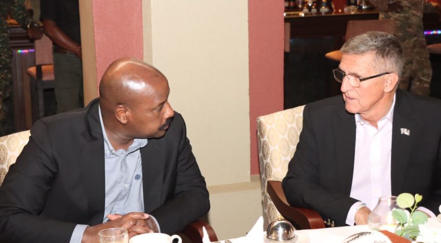 CDF Muhoozi Kainerugaba Hosts Dinner For US General Michael Flynn, Discuss Education And Leadership