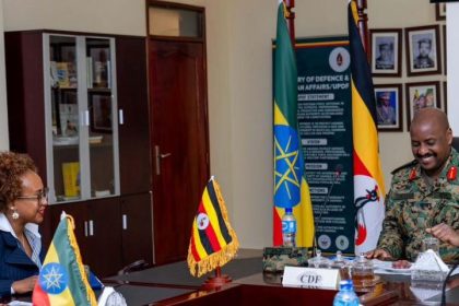 CDF Muhoozi Kainerugaba Discusses Bilateral Relations With Ethiopian Ambassador