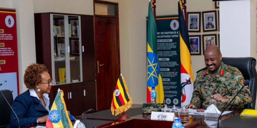 CDF Muhoozi Kainerugaba Discusses Bilateral Relations With Ethiopian Ambassador