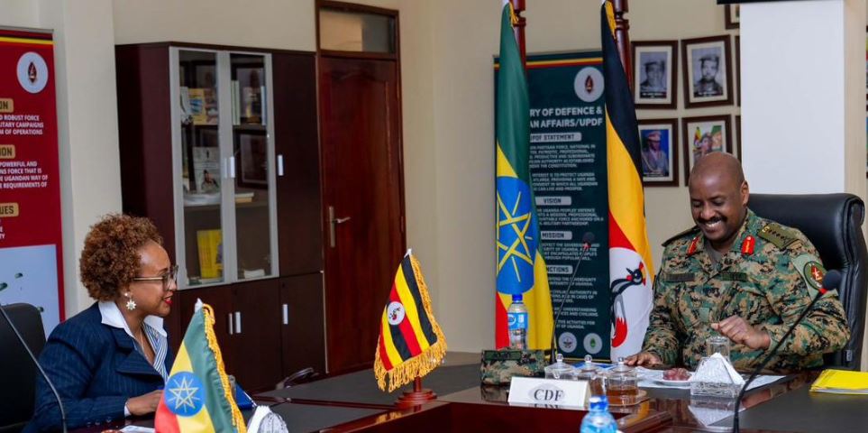 CDF Muhoozi Kainerugaba Discusses Bilateral Relations With Ethiopian Ambassador