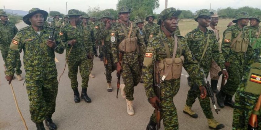 UPDF 15 Marines Brigade Conducts 30KM Route March In Butiaba