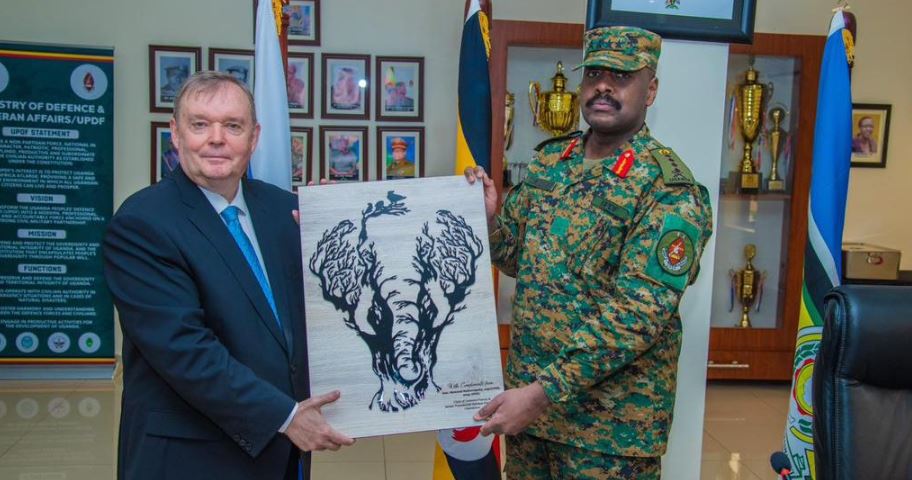 CDF Muhoozi Kainerugaba Commends Outgoing Russian Ambassador Vladlen Semivolos For Strengthening Strategic Military Ties