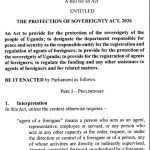 Parliament Enacts Landmark Protection of Sovereignty Bill 2026