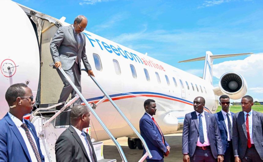 President Museveni’s Inauguration: Somalia’s Leader Hassan Sheikh Mohamud Arrives In Uganda