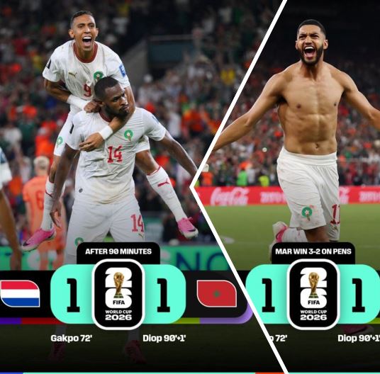 World Cup 2026: Netherlands 1 (2) - 1 (3) Morocco