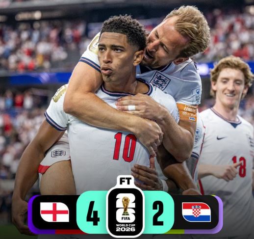 World Cup 2026: England 4 - 2 Croatia