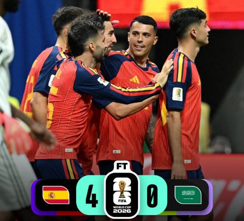 World Cup 2026: Spain 4 - 0 Saudi Arabia