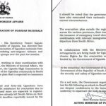 Government Sets Deadline For Evacuating Ugandans From South Africa