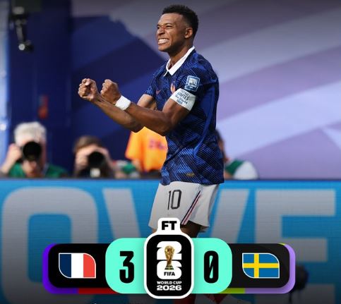 World Cup 2026: France 3 - 0 Sweden