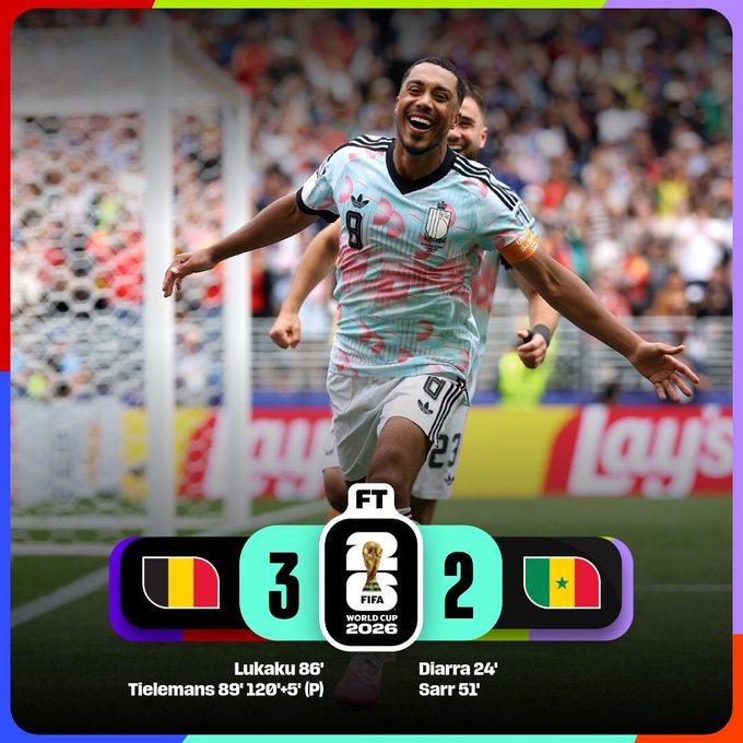 World Cup 2026: Belgium 3 - 2 Senegal