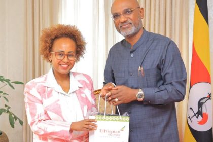 Foreign Affairs Minister Adonia Ayebare Meets H.E. Etsegenet Bezabih Yimenu, Ambassador Of Ethiopia