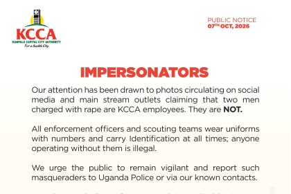 KCCA Warns Public Against Masquerades Impersonating Officials