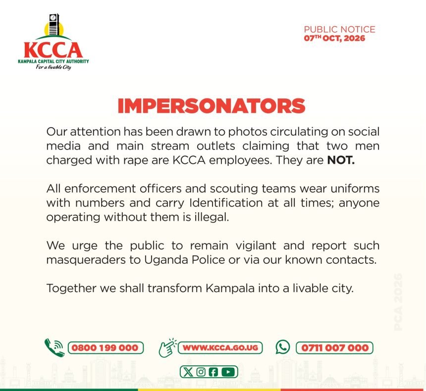 KCCA Warns Public Against Masquerades Impersonating Officials